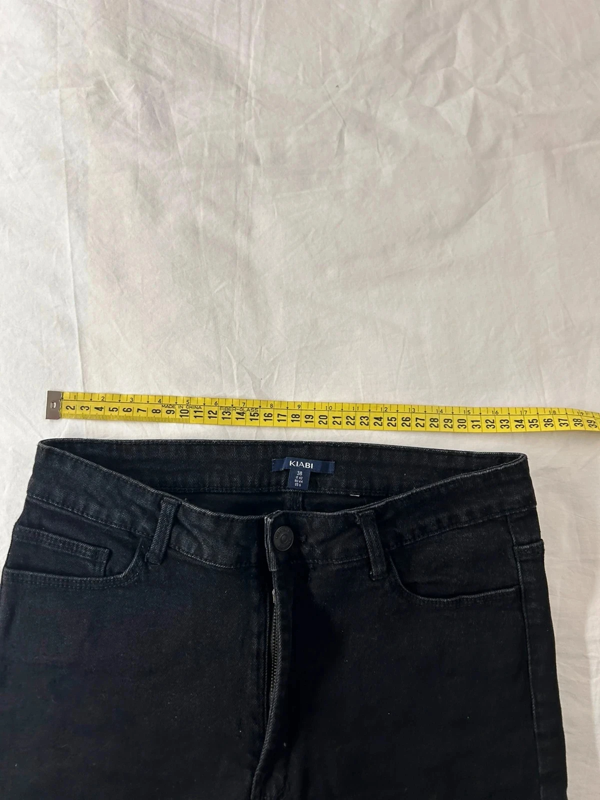 Black high-waisted Kiabi denim shorts – photo 6